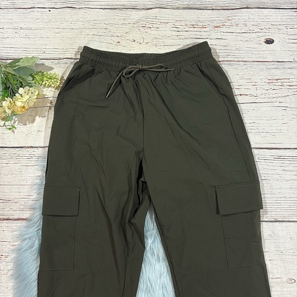 NWT Halara Mid Rise Drawstring Side Pocket Casual Cargo Joggers Rosin - Picture 6 of 8